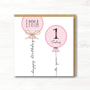 Personalised Handmade Girl Birthday Card, Any Age