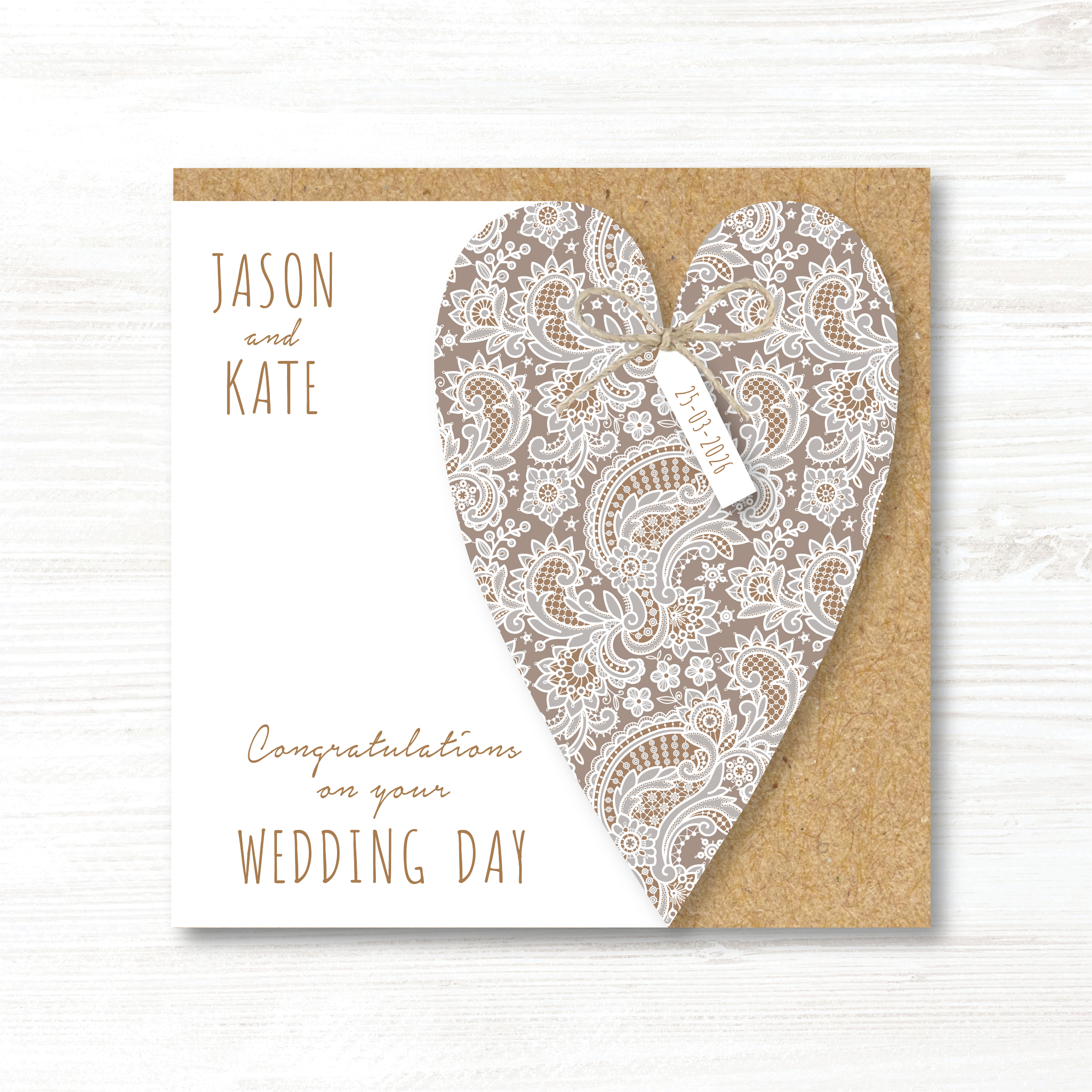 Personalised Handmade On Your Wedding Day Card