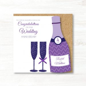 Personalised Handmade Wedding Anniversary Card - Any Year - Any Relation