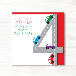Personalised Handmade Boy Car Birthday Card 1st, 2nd, 3rd, 4th, 5th