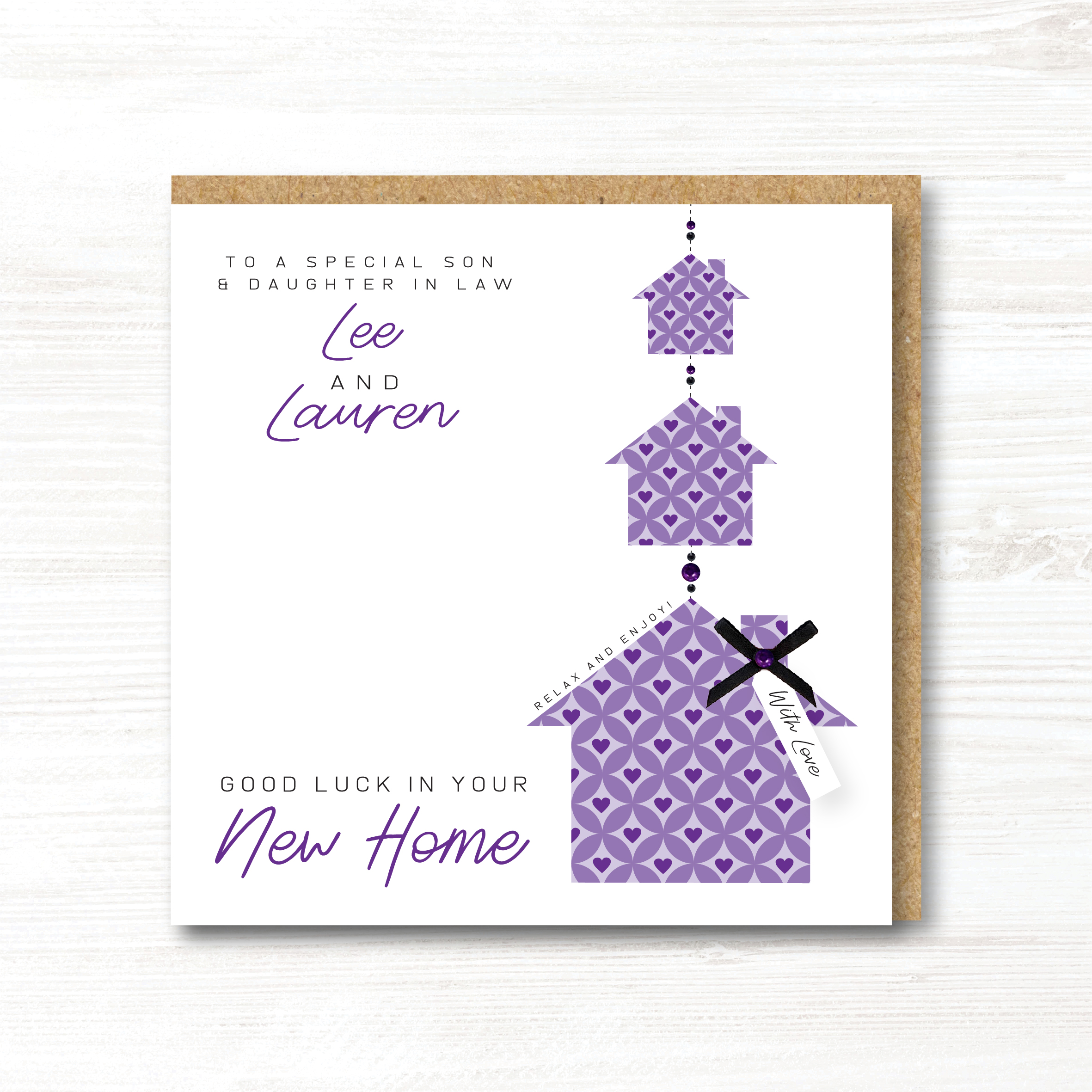 Personalised Handmade New Home Card, Any Relation