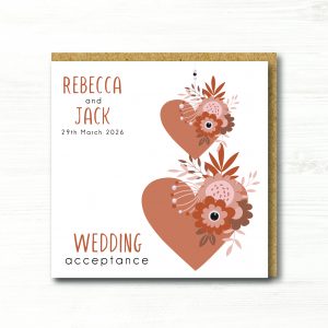 Personalised Handmade Wedding Acceptance Card