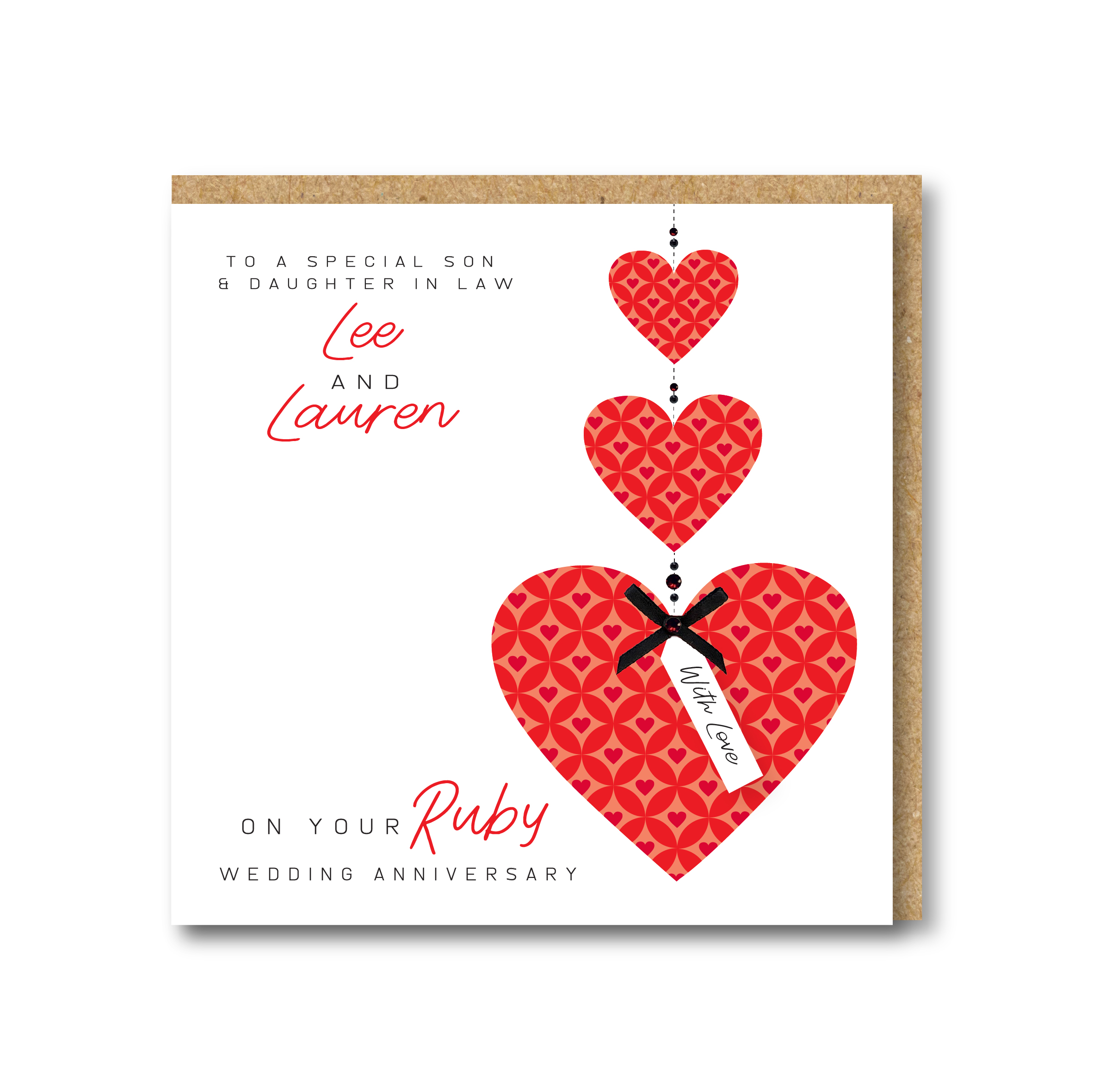 Personalised Handmade Ruby/40th Wedding Anniversary Card - Image 2