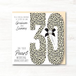 Personalised Handmade Pearl/30th Wedding Anniversary Card - Any Relation