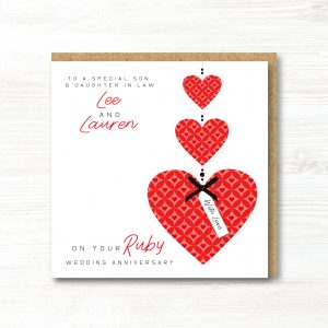 Personalised Handmade Ruby/40th Wedding Anniversary Card
