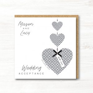 Personalised Handmade Wedding Acceptance Card