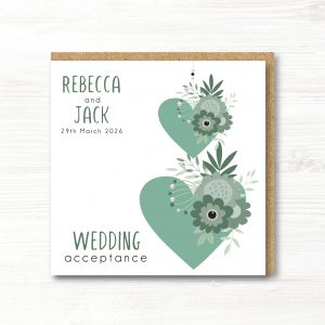 Personalised Handmade Wedding Acceptance Card