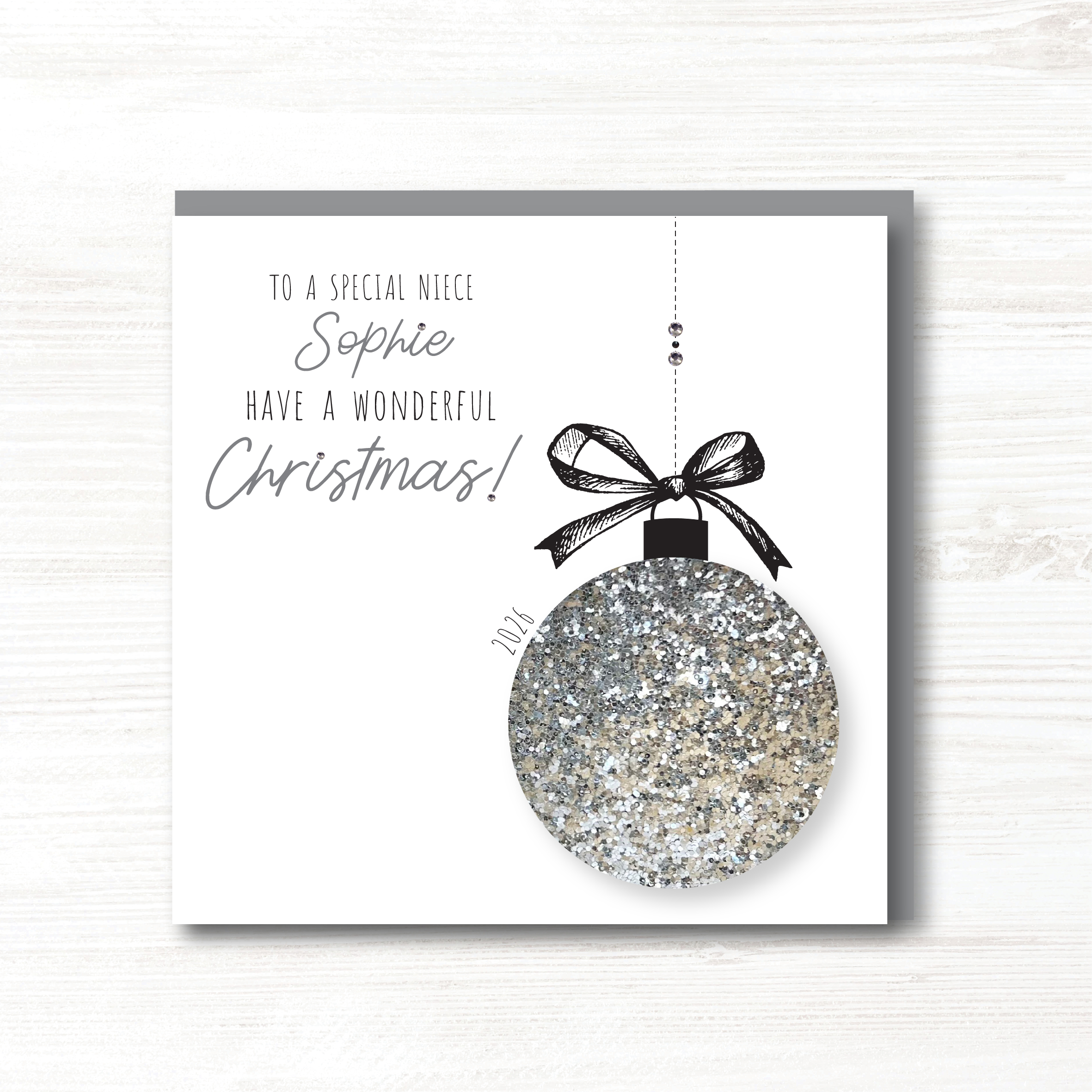 Personalised Handmade Christmas Card, Any Relation