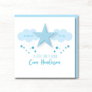 Personalised Handmade New Baby Boy Card