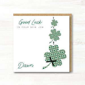 Beautiful Personalised Handmade Good Luck in your New Job Card