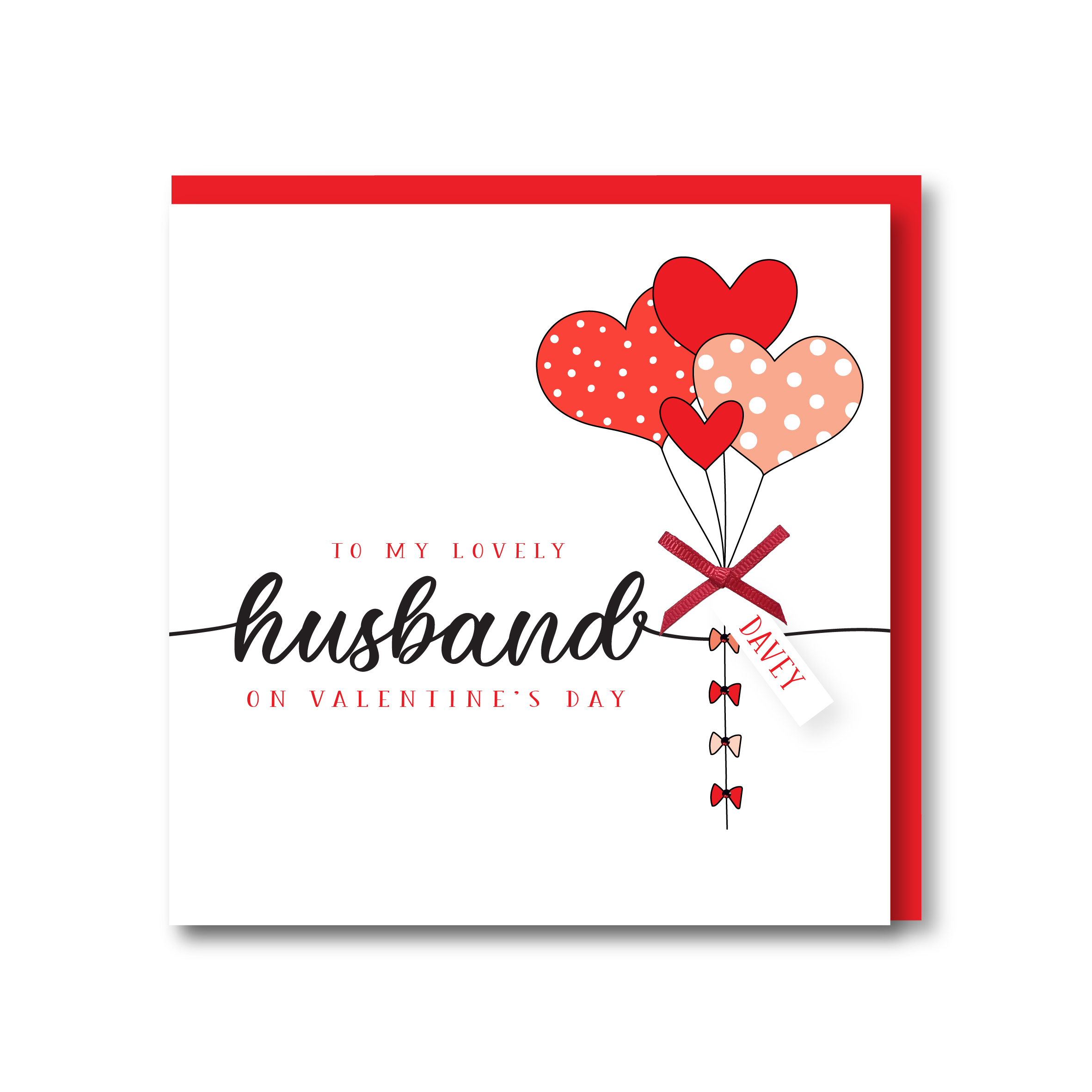 Personalised Handmade Valentine's Day Card, HUSBAND - Image 2