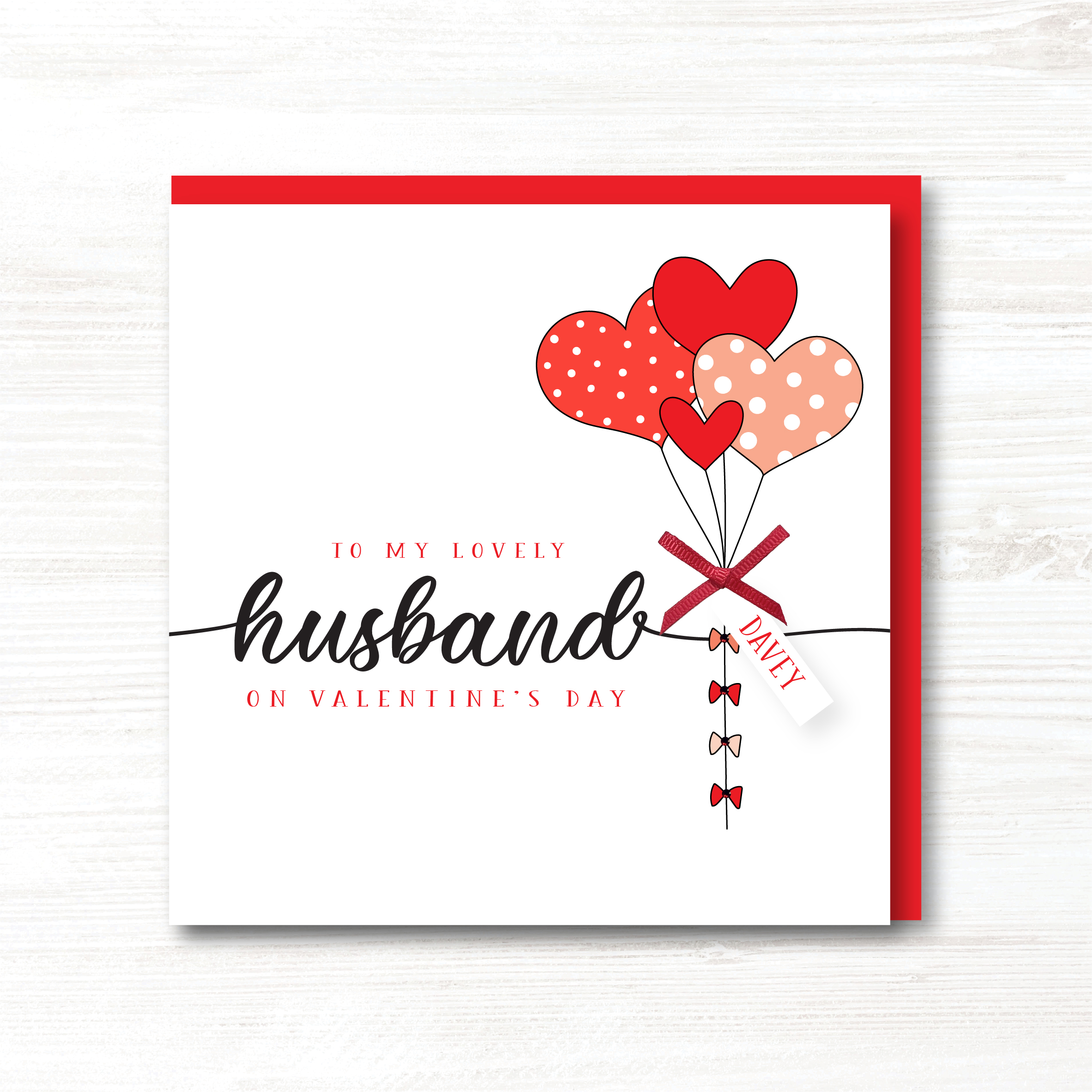Personalised Handmade Valentine's Day Card, HUSBAND