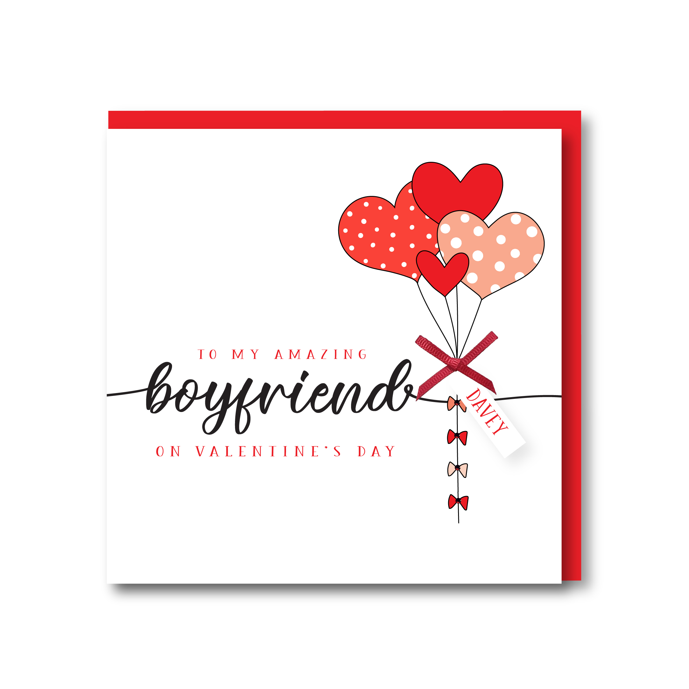 Personalised Handmade Valentine's Day Card, BOYFRIEND - Image 2