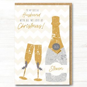 A5 Personalised Handmade Christmas Card, Husband, Wife, Boyfriend, Girlfriend