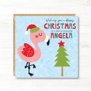 Personalised Flamingo Christmas Card - Any Relation