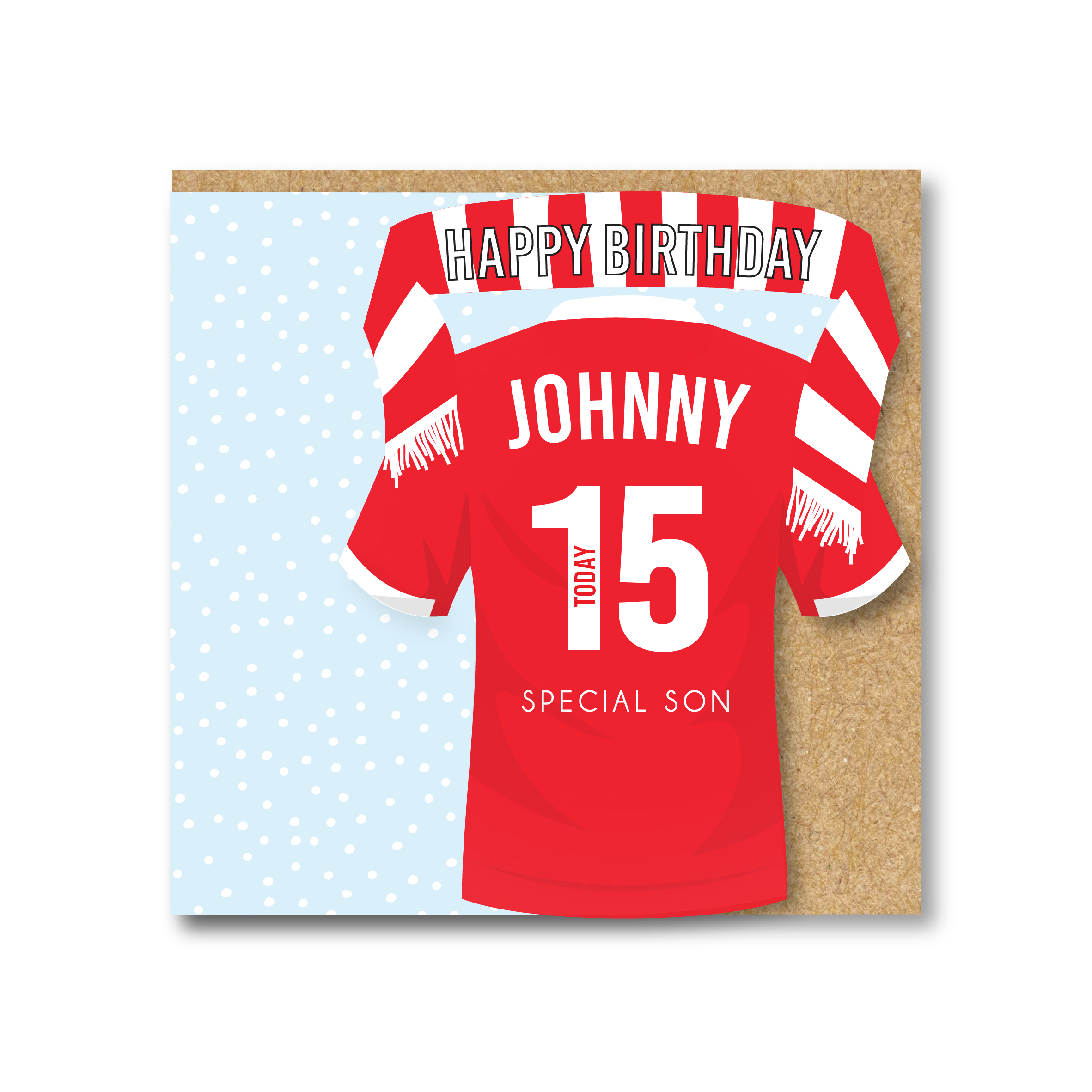 Personalised Handmade Football Birthday Card, Liverpool Colours, Any Age - Image 2