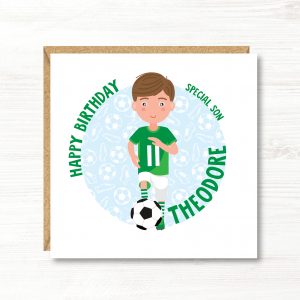 Personalised Boy Football Birthday Card