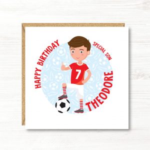 Personalised Boy Football Birthday Card