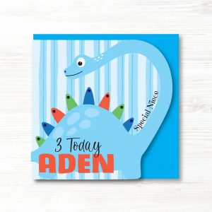 Personalised Handmade Boys Dinosaur Birthday Card, Any Age, Any Relation