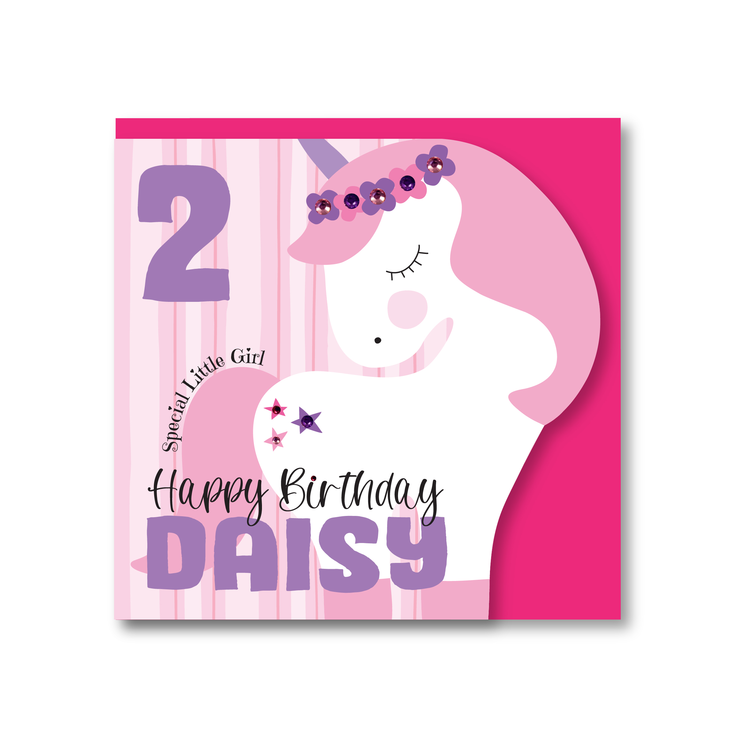 Personalised Handmade Girl Unicorn Birthday Card Any Age Any Relation - Image 2