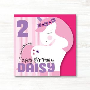 Personalised Handmade Girl Unicorn Birthday Card Any Age Any Relation