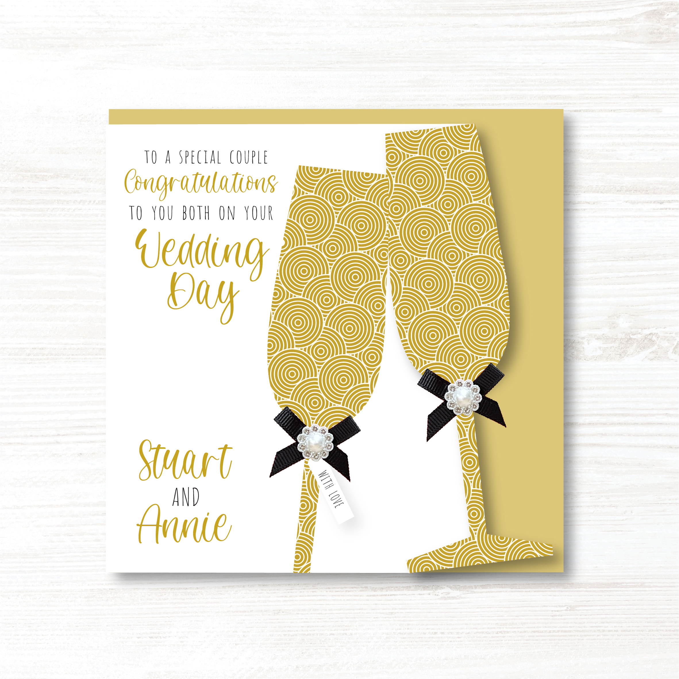 Personalised Handmade Congratulations On Your Wedding Day Card