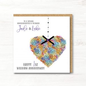 Personalised Handmade Wedding Anniversary Card - Any Year - Any Relation