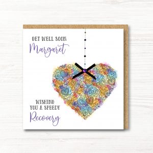 Personalised Handmade Rainbow Get Well Soon Card