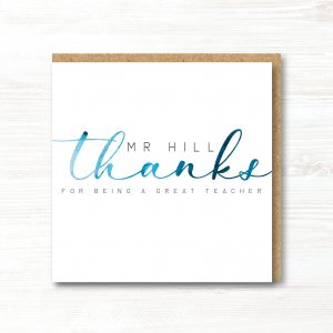 Personalised Handmade Thank You Teacher Card
