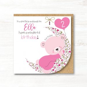 Personalised Handmade Girl Birthday Card, Any Age, Any Relation