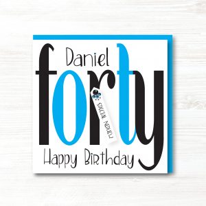 Personalised Handmade Male Birthday Card, 40th - Any Relation