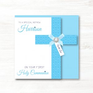 Personalised Handmade Christening/Baptism/First Holy Communion, Blue