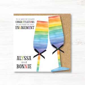 Personalised Handmade LGBT Engagement Card, Gay Couple, Lesbian, Gay, Engagement