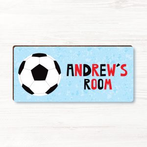 Personalised Football Boys Wooden Bedroom Door Sign, Plaque, Gift