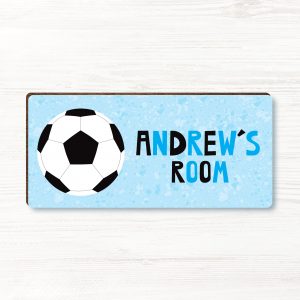 Personalised Football Boys Wooden Bedroom Door Sign, Plaque, Gift