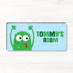 Personalised Monster Boys Wooden Bedroom Door Sign, Plaque, Gift