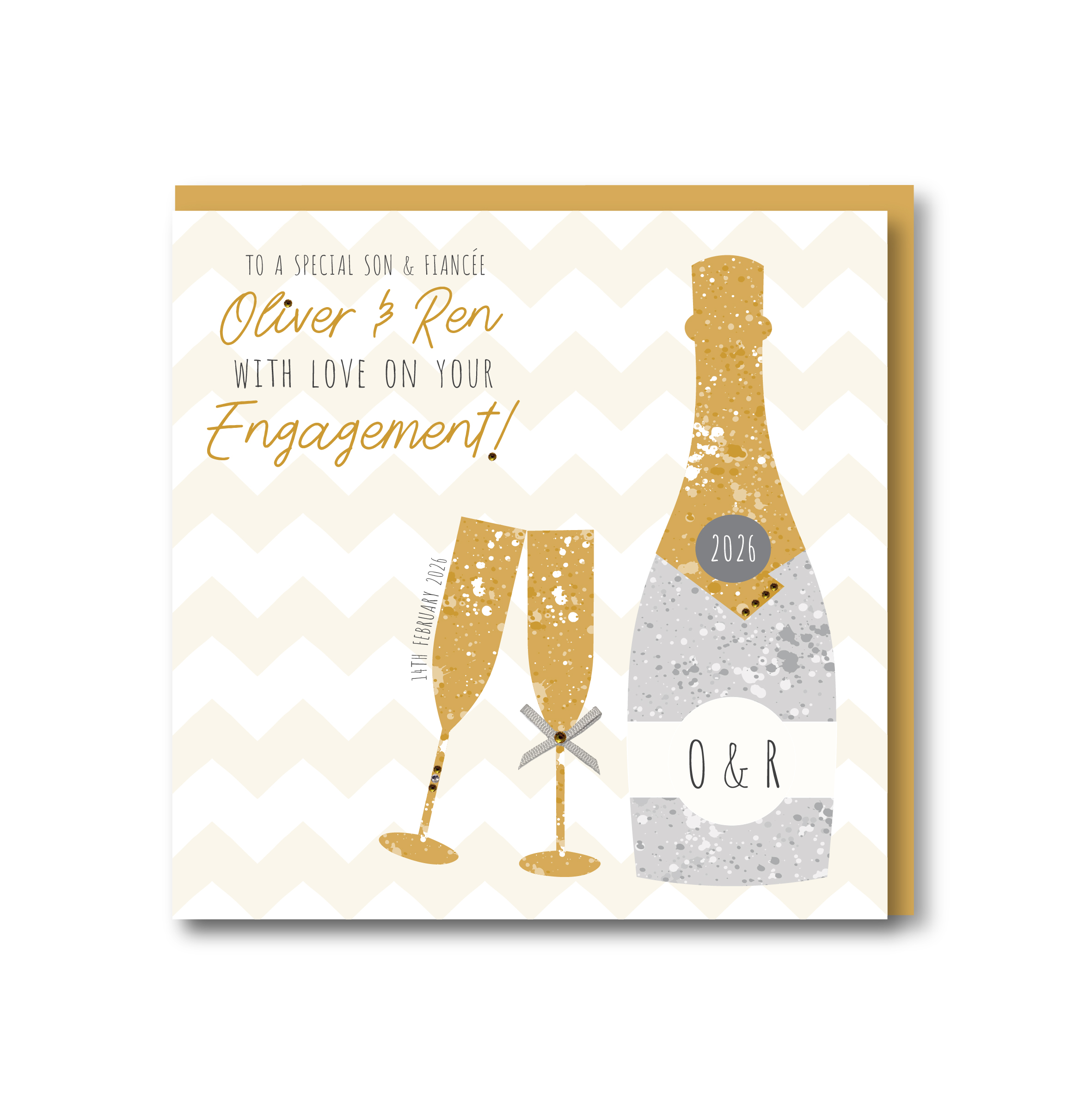 Personalised Handmade Congratulations On Your Engagement Card, Any Relation - Image 2
