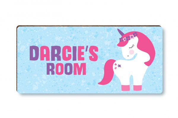 Personalised Unicorn Girls Wooden Bedroom Door Sign, Plaque, Gift - Image 3