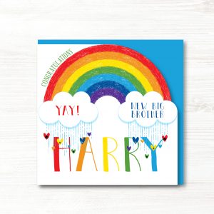 Personalised Handmade Rainbow Birthday Card, Any Age, Any Relation