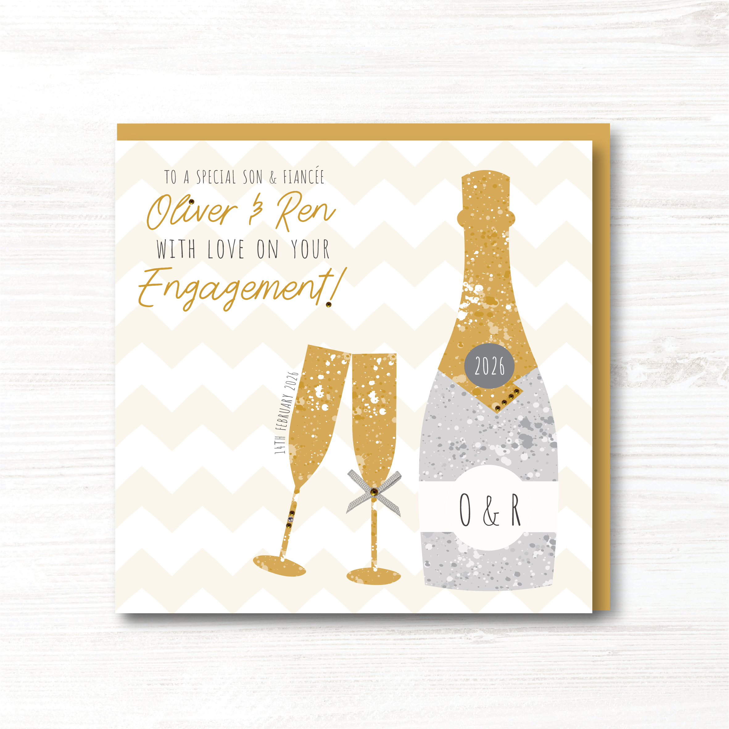 Personalised Handmade Congratulations On Your Engagement Card, Any Relation