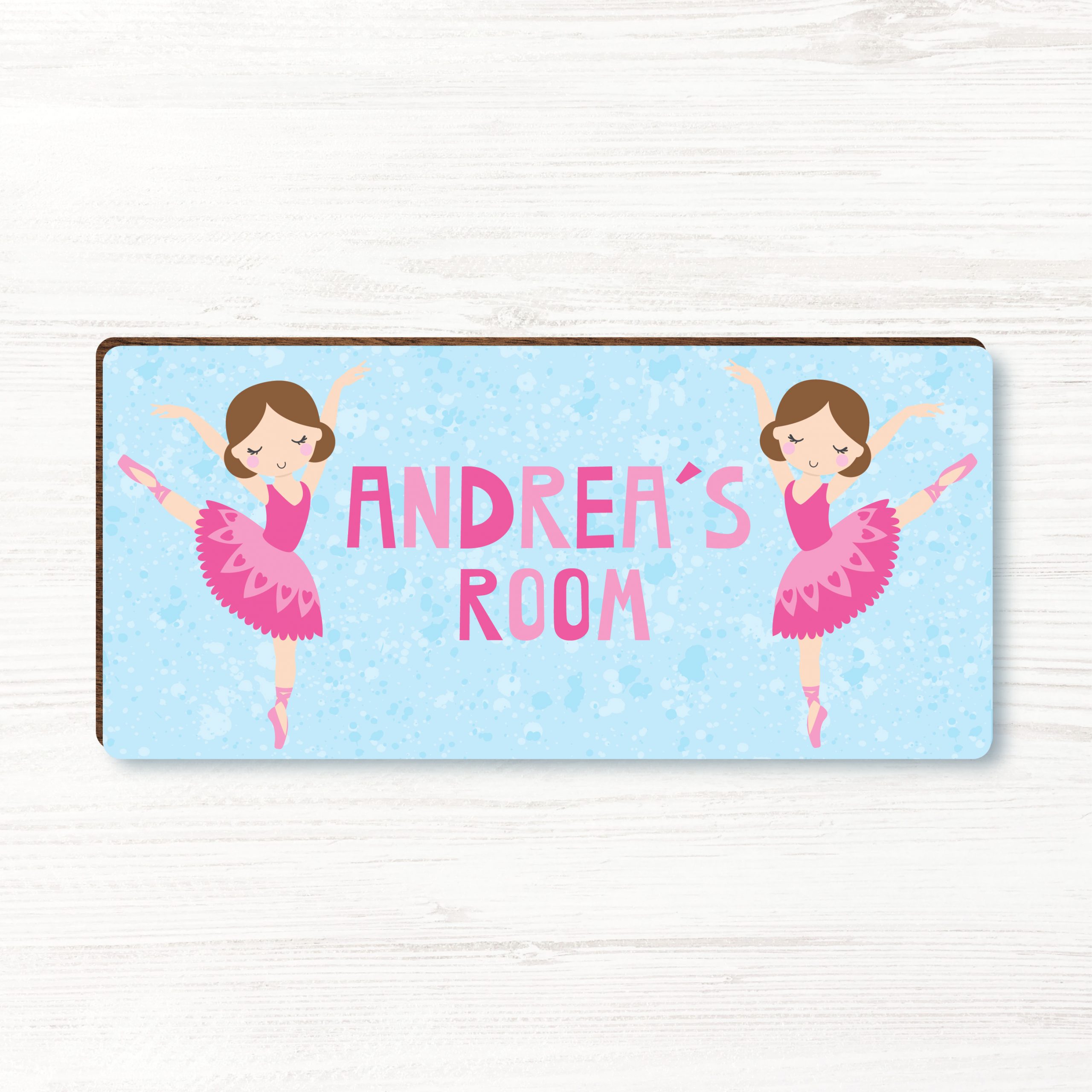 Personalised Ballerina Girls Wooden Bedroom Door Sign, Plaque, Gift