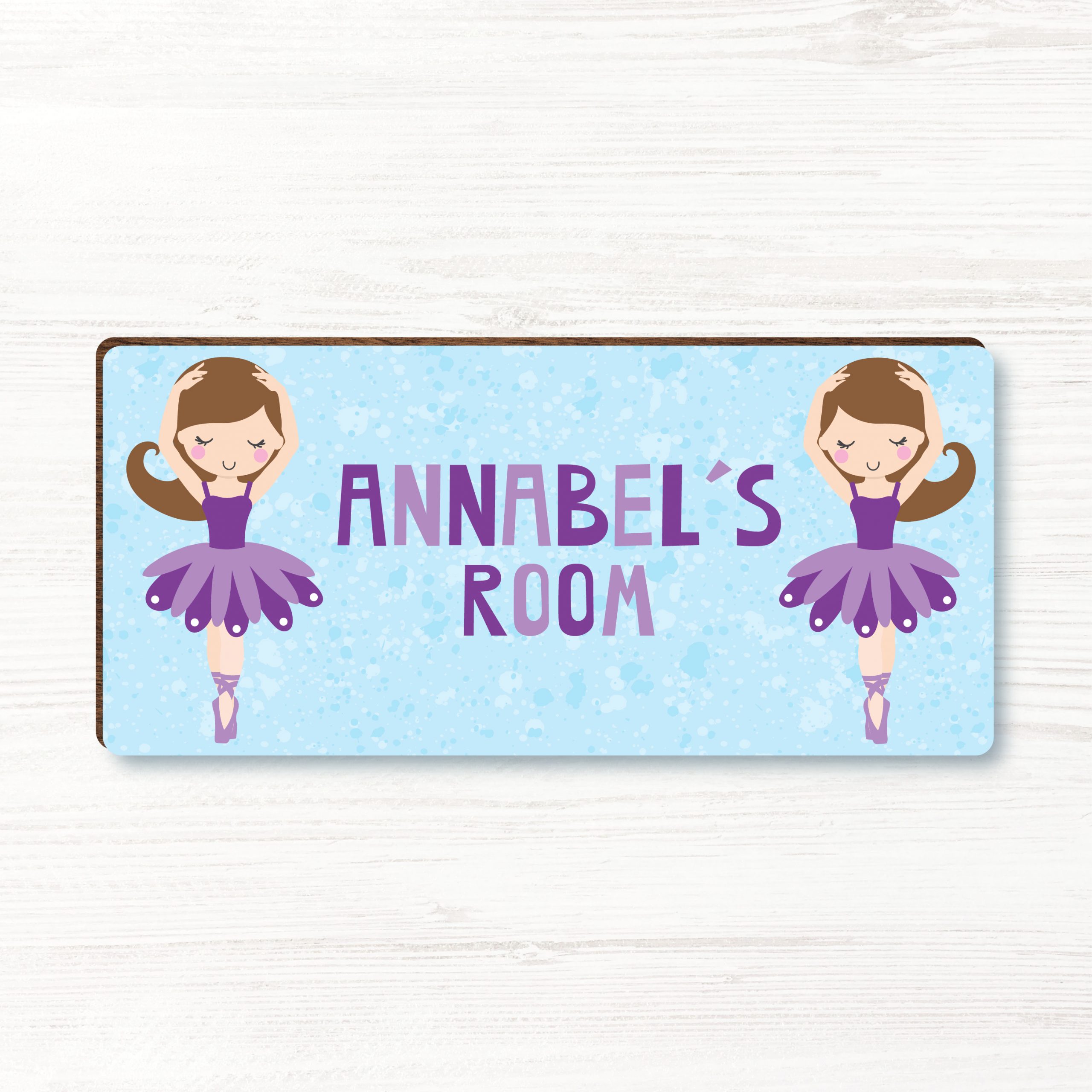 Personalised Ballerina Girls Wooden Bedroom Door Sign, Plaque, Gift