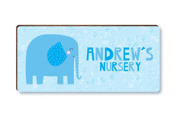 Personalised Elephant Baby Boys Wooden Bedroom, Nursery, Door Sign, Plaque, Gift - Image 3