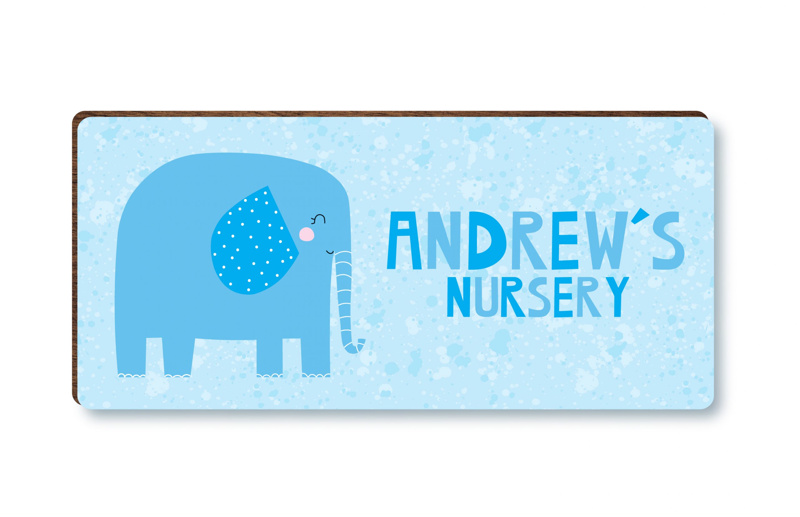 Personalised Elephant Baby Boys Wooden Bedroom, Nursery, Door Sign, Plaque, Gift - Image 3