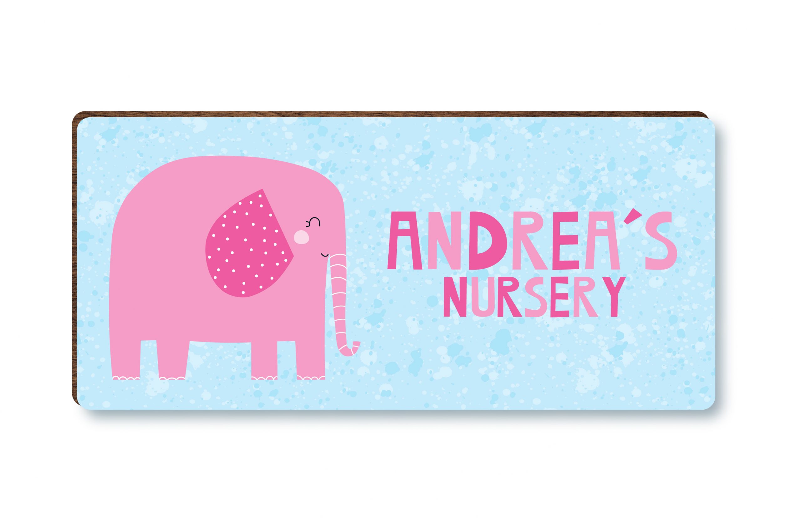 Personalised Elephant Baby Girls Wooden Bedroom, Nursery, Door Sign, Plaque, Gift - Image 3