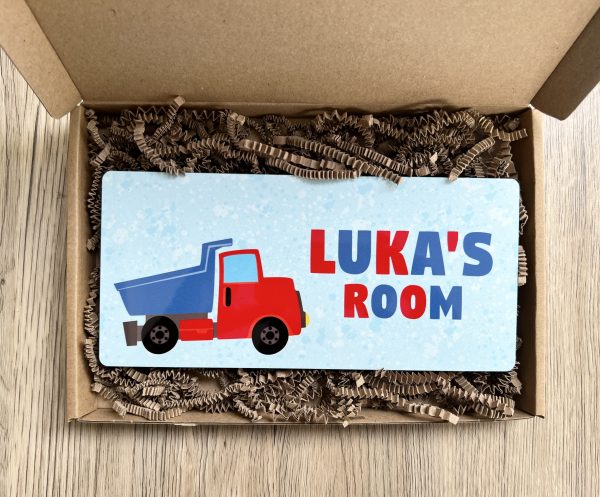 Personalised Truck Boys Wooden Bedroom Door Sign, Plaque, Gift - Image 4
