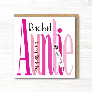 Personalised Handmade Auntie Birthday Card