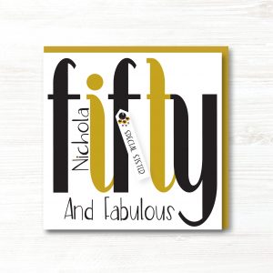 Personalised Handmade Birthday Card, FIFTY, Daughter, Friend, Sister, Niece, Son, Brother, Nephew