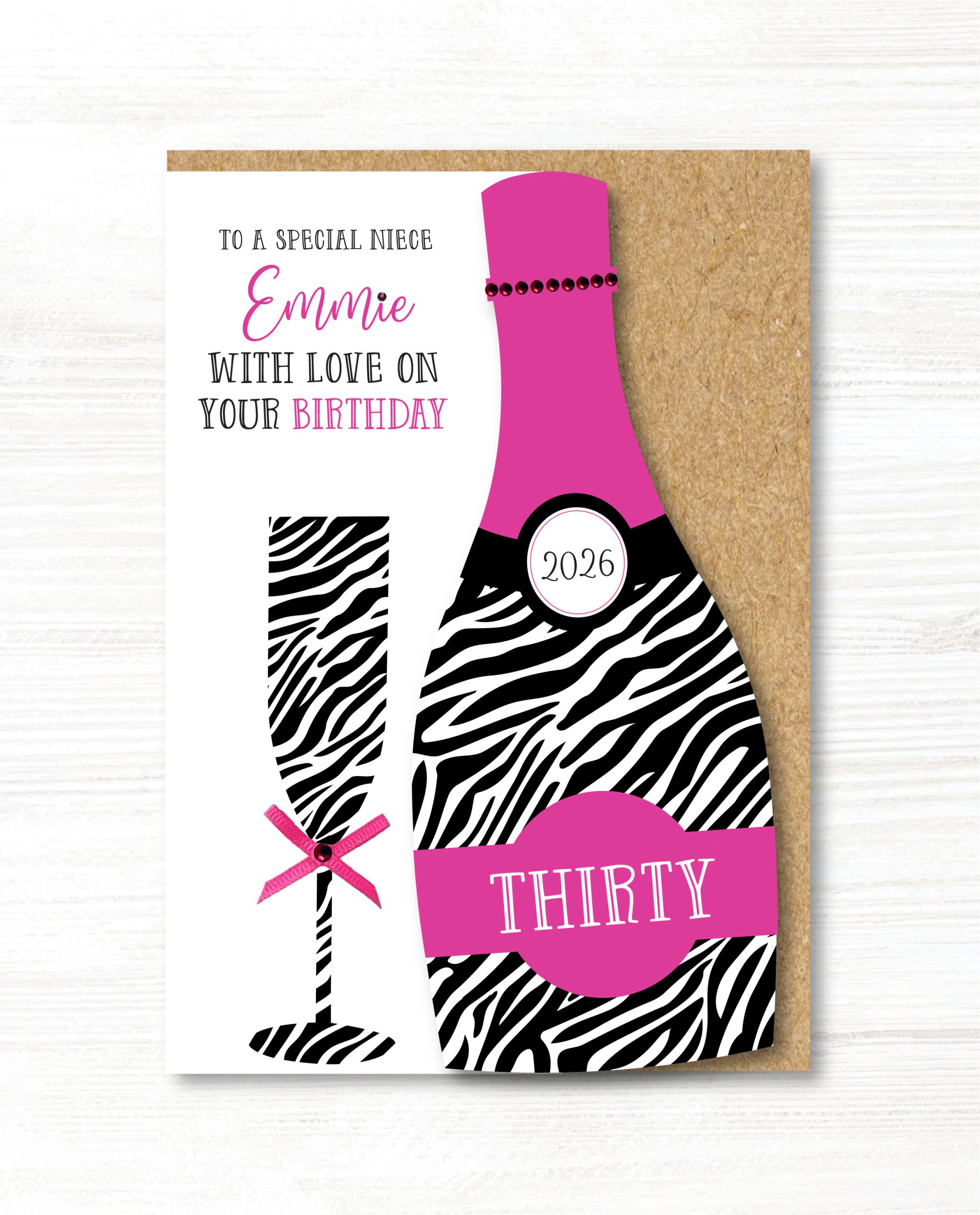 A5 Personalised Handmade Birthday Card 18th, 21st, 30th, 40th, 50th, 60th, 70th Any Relation