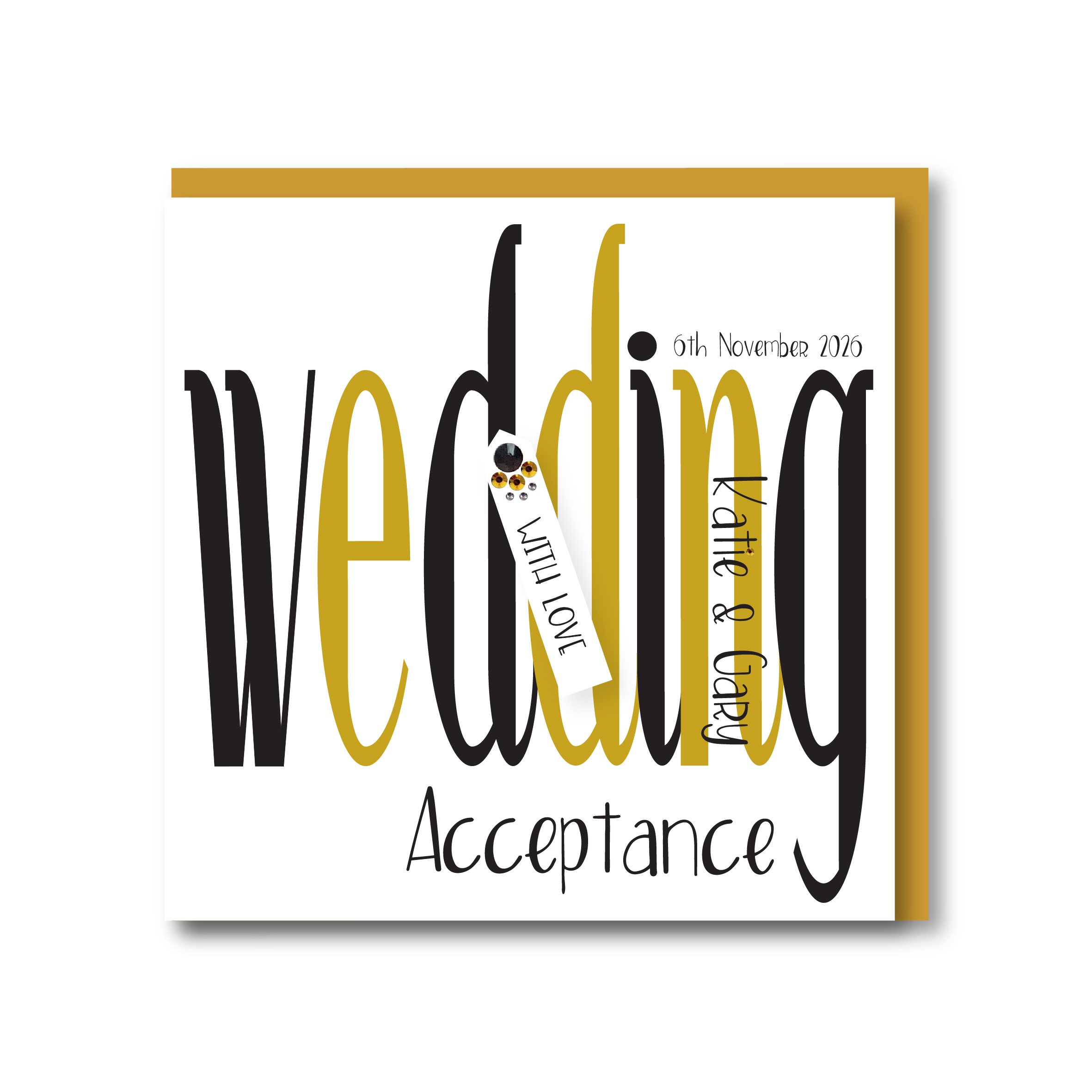 Personalised Handmade Wedding Acceptance Card - Image 2
